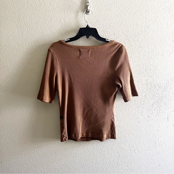 Citizens of Humanity Brown Knit Short Sleeve Top - Picture 5 of 5